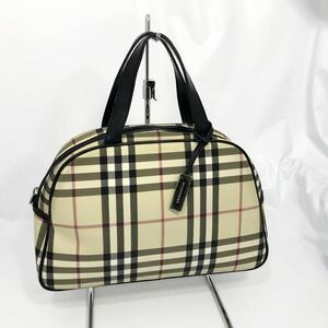 [ превосходный товар ] Burberry /noba проверка /PVC кожа ручная сумка 