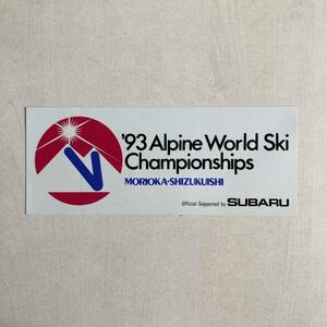 '93 Alpne World Ski Championships Sticker 未使用 FIS 1993年アルペンスキー世界選手権 岩手県 雫石町 MORIOKA-SHIZUKUISHI SUBARU