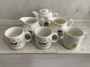 あさひ銀行 マグカップ & ミルクポット & ティーポット USED ASAHI BANK miffy Mug & Milk Pitcher & Tea Pot うさこ 非売品