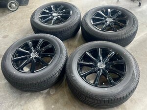 ■ BRANDLE-LINE 17インチホイール 5-114.3 7J OFF48 ダンロップ LE MANSV 225/65R17 22年 8分山！ 4本セット 札幌 T-1326 ★