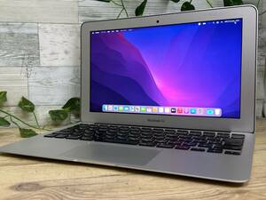 【美品♪】MacBook Air 2015 A1465[Core i5(5250U)1.6Ghz/RAM:4GB/SSD:128GB/11インチ]Montary インストール済 動作品