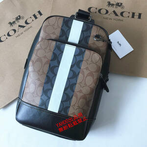 ★COACHバッグ★コーチ C3229 カーキ×ブラック ボディーバッグ ショルダーバッグ クロスボディシグネチャー斜めがけバッグ アウトレット品