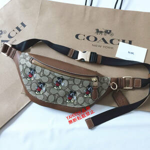 ★COACHバッグ★コーチ CL961 ボディバッグ COACH X DISNEYコラボ シグネチャーミッキーマウス クロスボディー アウトレット品