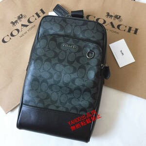 ★COACHバッグ★コーチ F89937 チャコール×ブラック ボディーバッグ スリングバッグ ショルダーバッグ クロスボディーアウトレット品 新品