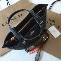 ★COACHバッグ★コーチ CH210 ネイビー ストロー モリー トート25 ハンドバッグ ショルダーバッグ レディースバッグ アウトレット品 新品_画像6