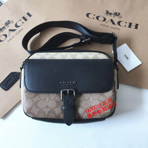 ★COACHバッグ★コーチ C6080 カーキ×ブラック ボディーバッグ ショルダーバッグ クロスボディー メンズバッグ アウトレット品 新品