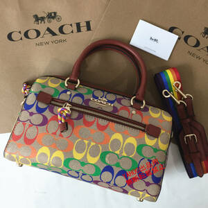 ★COACHバッグ★コーチ C4396 レインボーハンドバッグ ショルダーバッグ クロスボディー レディース2WAY ボストンバッグ アウトレット品 