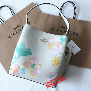 *COACH bag * Coach C8609 floral print handbag bucket bag shoulder bag handbag bag diagonal .. bag outlet new goods 
