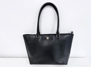 100円～◆kate spade ケイトスペード PXRU5542 トートバッグ 牛革 リボンバッグ 黒 KATESPADE ハンドバッグ 肩掛けバッグ 鞄 バッグ