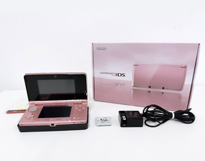 100 jpy ~*NINTENDO nintendo 3DS MISTY PINK Misty pink WAP-002 body boxed adaptor 3DS soft nintendogs+cats