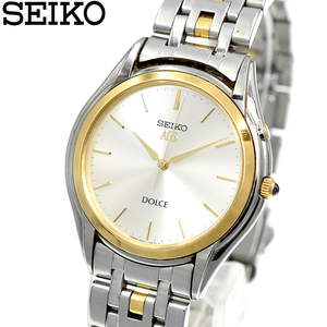 SEIKO セイコー AGS ドルチェ 4M21-0A50 18KT ベゼル 自動巻き メンズ腕時計 ゴールド×シルバー【0A2470】