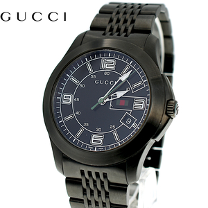 GUCCI グッチ 126.2 シェリーライン QZ クォーツ メンズ腕時計 ブラック【A02473】