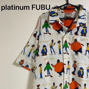 platinum FUBU プラチナム フブ　半袖シャツ 総柄 ビンテージ 2XL オーバーサイズ　古着
