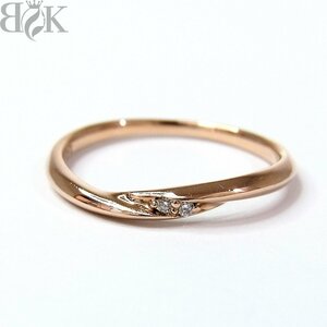 エテ K10 ダイヤモンドリング 0.01ct 10号 1.2g 縦幅：1.3～2.1mm 指輪 ゴールド ete 超音波洗浄済み ∞