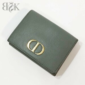 クリスチャンディオール ミニウォレット Wホック 三つ折り コンパクト 財布 レディース グレイ系 Christian Dior 中古 ★