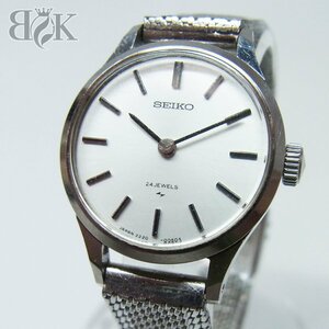 セイコー 手巻き時計 2220‐0020 24石 ホワイト文字盤 レディース 腕時計 稼動品 SEIKO ＋