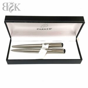 PARKER パーカー ボールペン シャーペン 2本セット ケース付 シルバー×ブラック 中古 ＋