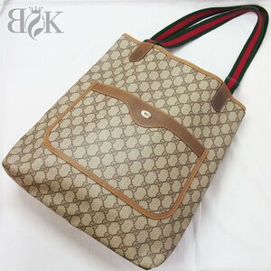 グッチ シェリーライン 40.02.003 GG柄 PVC トートバッグ ブラウン系 鞄 GUCCI ＋