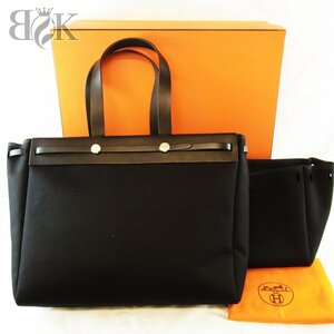 エルメス エールバッグ カバスGM トートバッグ □F刻印 シルバー金具 ブラック HERMES ■