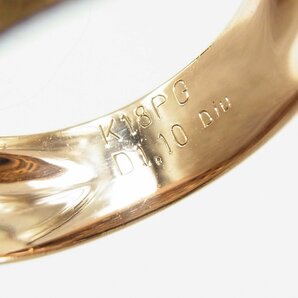 K18PG デザインリング ダイヤMD1.1ct 約6号 縦幅:約8.7mm 約5.7g ピンクゴールド 指輪 ■の画像6