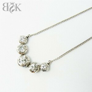 Pt850 ネックレス トップPt900 ダイヤmd1.00ct 約4.9g 全長：約42cm 幅：約1.1mm TOP縦幅：約5.9mm プラチナ■