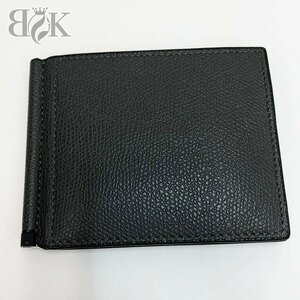varek -stroke la money clip leather black purse men's Valextra +