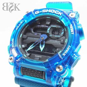 美品 カシオ G-SHOCK GA-900SKL-2A サウンドウェーブシリーズ デジアナ ブルー スケルトン クォーツ CASIO ＋