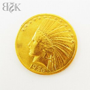 K21.6 アメリカ インディアン金貨 10ドル 約16.7g 直径：約27.1mm ゴールド ■