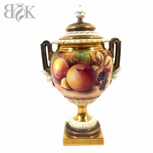  прекрасный товар хранение товар Royal Worcester pe Inte do фрукты покрытие do основа золотая краска фрукты фрукты античный . ваза ROYAL WORCESTER *