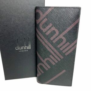 【美品】dunhill ダンヒル 長財布 札入れ レザー ブラック 黒 メンズ ロゴ