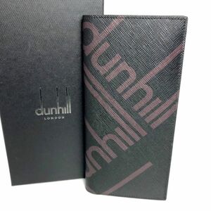 【美品】dunhill ダンヒル 長財布 札入れ レザー ブラック 黒 メンズ ロゴ