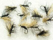 完成品フライ エルクヘアカディスブラック Elk Hair Caddis Black 10本 #14_画像2