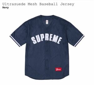 Supreme Ultrasuede Mesh Baseball Jersey navy s