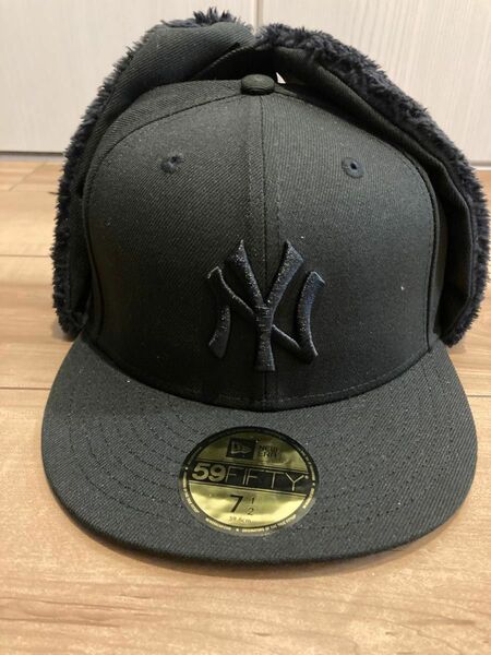 ニューエラ　キャップ　ドッグイヤー　冬物　59fifty 7 2/1（59.6cm）ブラック　人気　最安値