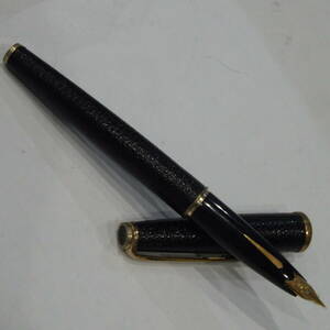 1 jpy start ultra rare PLATINUM platinum pen .K18 18K 750 black Gold fountain pen stationery writing implements 30641 11-2