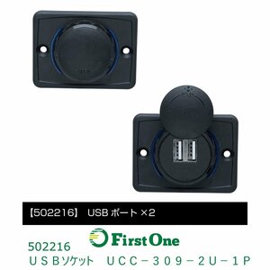 502216【USBソケット】ＵＳＢソケット　ＵＣＣ－３０９－２Ｕ－１Ｐ [商品サイズ：小]