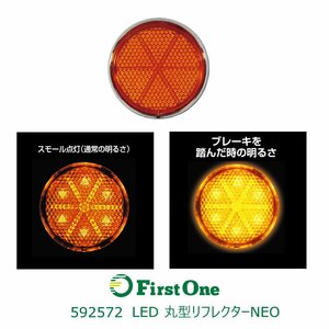 592572【LED 丸形リフレクターNEO】ＬＥＤ６　リフレクターＮＥＯ　２４Ｖ　Ｗ球タイプ　アンバー／アンバー　 [商品サイズ：小]