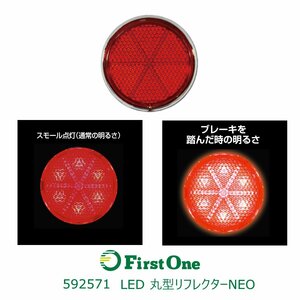 592571【LED 丸形リフレクターNEO】ＬＥＤ６　リフレクターＮＥＯ　２４Ｖ　Ｗ球タイプ　レッド／レッド　 [商品サイズ：小]