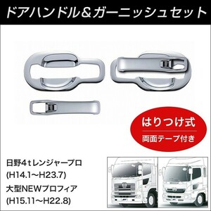 JETドアハンドルメッキカバー 日野４ｔレンジャー/大型ＮＥＷプロフィア（平成23年11月まで）【トラック用品】