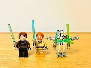 LEGO スターウォーズ / グリーヴァス将軍 & アナキン & オビワン ミニフィグ 3体セット