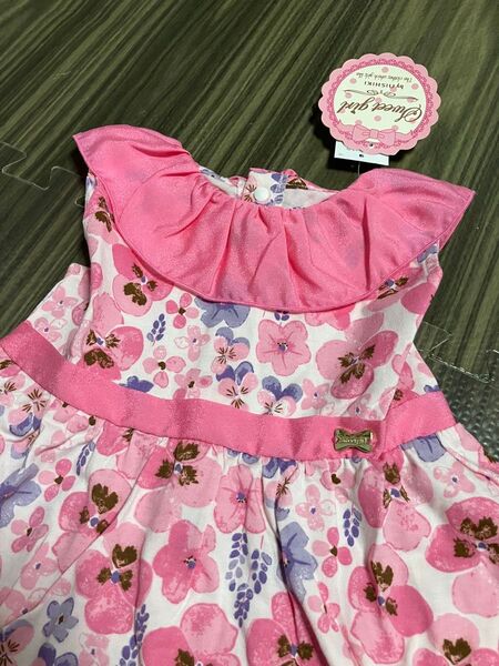 新品タグ付き!ニシキ★花柄ワンピース★ピンク★花柄、ノースリーブ サイズ95 ワンピース 西松屋 ベビザラス プティマイン