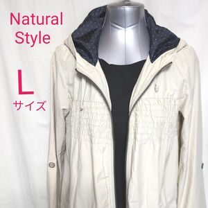 Natural Style　アウター　ジャケット　オフホワイト　綿混　フード付