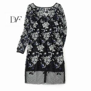 美品★DVFダイアン10万★4size/9号★レースワンピースE018