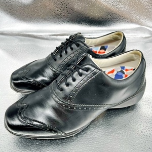 * foot Joy * кожа обувь /6 1/2 24.5/ повседневная обувь / бизнес обувь / туфли для гольфа кожа обувь / черный / чёрный 