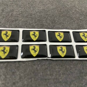18★フェラーリ Ferrari 用 8枚セット カーステッカー エンブレム シール プレート 硬質透明プラスチック 強粘着力 18ｘ10MM 送料無料の画像2