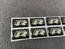 26★ フォルクスワーゲン R用 8枚セット カーステッカー エンブレム シール プレート 硬質透明プラスチック 強粘着力 18ｘ10MM　送料無料_画像2