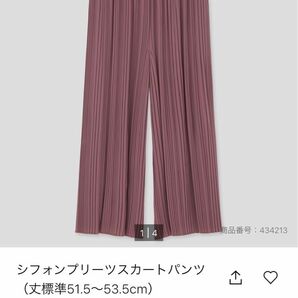 シフォンプリーツスカートパンツ　パープル