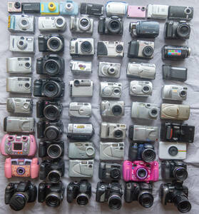 48 デジカメ ジャンク 63台 まとめ 纏め おまとめ 処分 未確認 大量 セット デジタルカメラ コンデジ 50台以上 Canon FUJIFILM SONY S3