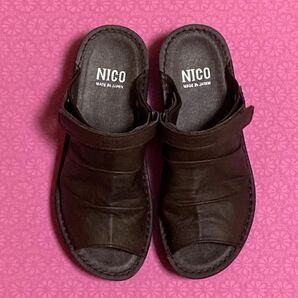 【お値下げ】NICO コンフォートサンダル Nニコ 4039 レディース バックベルト ミュール オープントゥ　Lサイズ　美品