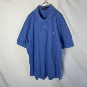 POLO by RALPH LAUREN 半袖ポロシャツ　古着　XLサイズ　ブルー　